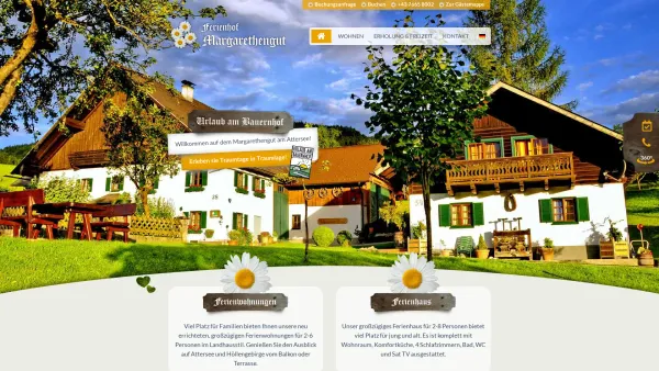 Website Screenshot: Ferienhof Margarethengut am Attersee - Ferienhof Margarethengut | Urlaub am Bauernhof - Date: 2023-06-23 12:06:32