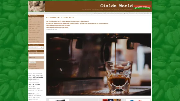 Website Screenshot: Caffe Italiano - Spezialist Kaffee Cialde, ESE Pads, Servings, Pods aus Italien - Date: 2023-06-23 12:06:35