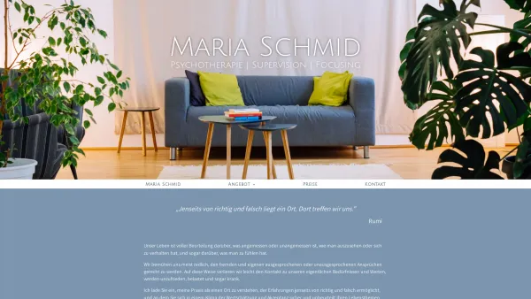 Website Screenshot: Maria Schmid - Praxis Maria Schmid – Psychotherapie | Supervision | Focusing - Date: 2023-06-23 12:06:35