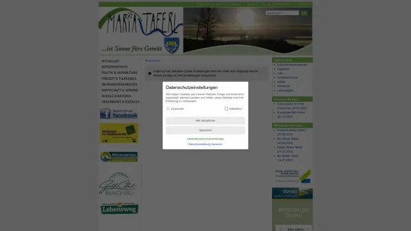 Website Screenshot: Marktgemeinde Maria Gemeinde Maria Taferl - Maria Taferl - maria-taferl.gv.at barrierefrei! - Startseite - Date: 2023-06-23 12:06:35