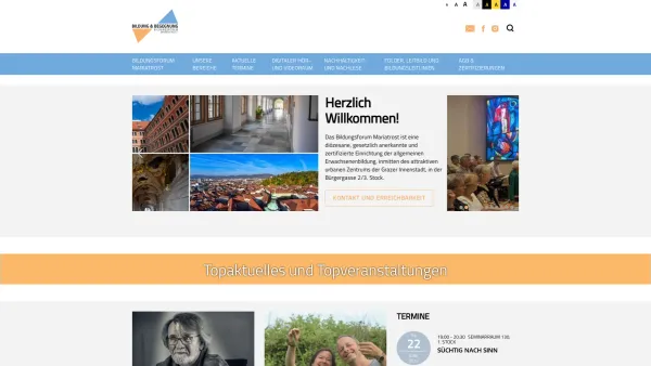 Website Screenshot: Bildungshaus Mariatrost - Bildungsforum Mariatrost - Date: 2023-06-23 12:06:35