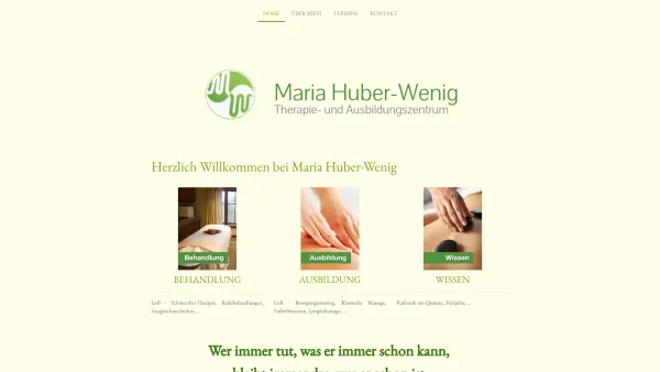 Website Screenshot: Maria Huber-Wenig Therapie und Ausbildungszentrumzentrum - Home - Schmerzade - Ausbildungszentrum Maria Wenig - Date: 2023-06-23 12:06:35