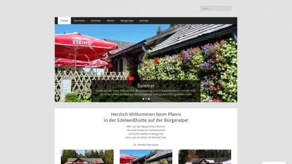 Website Screenshot: Gasthaus Mariazell Online Mariazeller Land Steiermark Austria Information Urlaub Freizeit Wandern Erholung Wallfahrt Veranstaltung - Griaß eich! - Edelweißhütte - Date: 2023-06-23 12:06:35