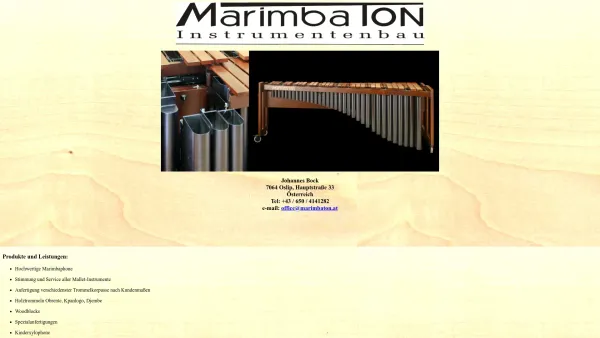 Website Screenshot: Marimbaton Instrumentenbau Johannes Bock (vorm. Obermayr) - MarimbaTon Instrumentenbau - Date: 2023-06-23 12:06:35