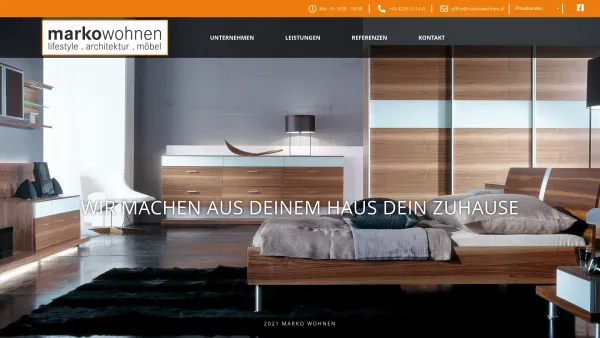 Website Screenshot: MARKO WOHNEN GMBH - Lifestyle - Architektur - Möbel – Österreich| Marko Wohnen - Date: 2023-06-15 16:02:34
