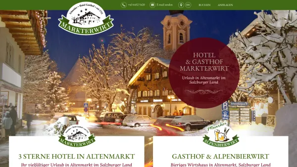Website Screenshot: Hotel Gasthof Markterwirt - 3 Sterne Hotel & Gasthof Markterwirt in Altenmarkt im Pongau, Salzburg - Date: 2023-06-14 10:43:42