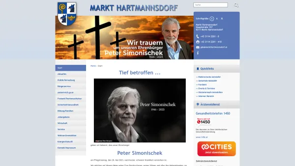 Website Screenshot: Marktgemeinde Markt Hartmannsdorf - Markt Hartmannsdorf: Start - Date: 2023-06-14 10:43:42
