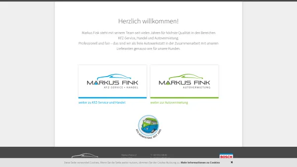 Website Screenshot: Fink Markus KFZ Service Handel - Markus Fink: KFZ Service & Handel und Autovermietung - Date: 2023-06-23 12:06:35
