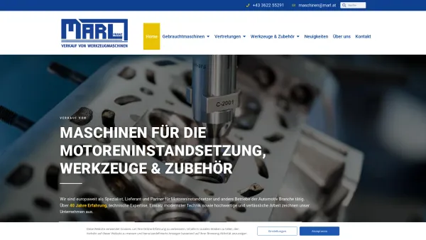 Website Screenshot: Fa. Franz Marl Perfecbore Austria - Marl Machines - Maschinen für die Motoreninstandsetzung - Date: 2023-06-23 12:06:33