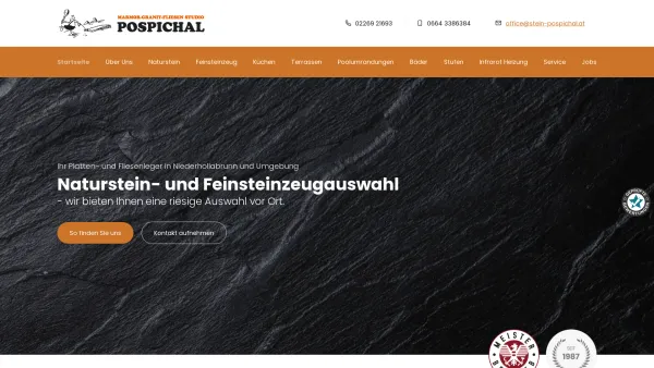 Website Screenshot: POSPICHAL MARMOR GRANIT - Fliesenleger Niederhollabrunn bei Wien - Natursteine & mehr - Date: 2023-06-23 12:06:38