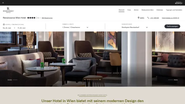 Website Screenshot: Renaissance Wien Hotel - Familienfreundliches Hotel in Wien | Renaissance Wien Hotel - Date: 2023-06-23 12:06:38