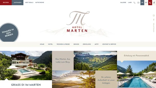 Website Screenshot: Hotel-Pension Hotel Pension Jugendgästehaus Appartement Ferienwohnung Marten - Urlaub in den Bergen | Hotel Marten in Saalbach-Hinterglemm - Date: 2023-06-23 12:06:38