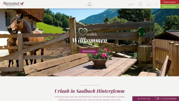 Website Screenshot: Feiersinger Appartements Martenhof Urlaub am Bauernhof Saalbach Hinterglemm - Urlaub in Saalbach Hinterglemm | Martenhof - Date: 2023-06-23 12:06:38