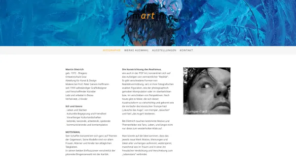 Website Screenshot: design & artwork - BIOGRAPHIE - Martin Dietrich Künstler Maler Bregenzerwald - Date: 2023-06-15 16:02:34