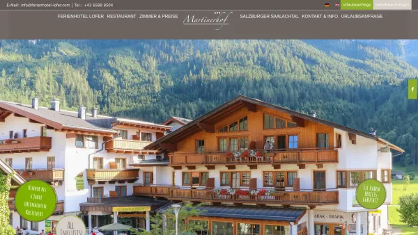 Website Screenshot: Ferienhotel Martinerhof - Ferienhotel Martinerhof | Familienurlaub im Salzburger Saalachtal - Date: 2023-06-23 12:06:38