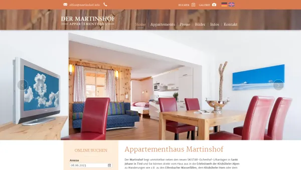 Website Screenshot: Martinshof Familien-Appartements - Appartementhaus Martinshof - Date: 2023-06-14 10:43:42