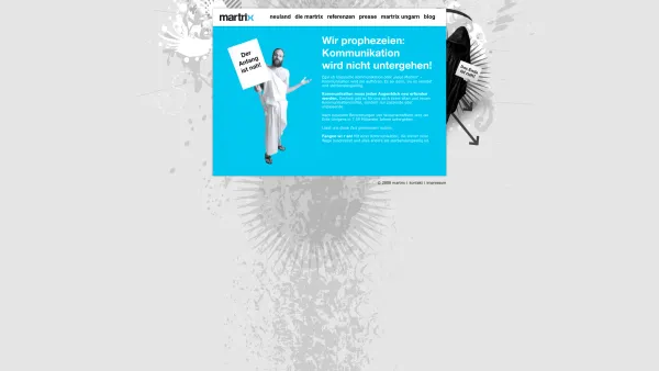 Website Screenshot: Martrix, Agentur für neue Kommunikation GmbH - der anfang ist nah! | Martrix - Agentur für neue Kommunikation - Wien / Budapest - Date: 2023-06-15 16:02:34