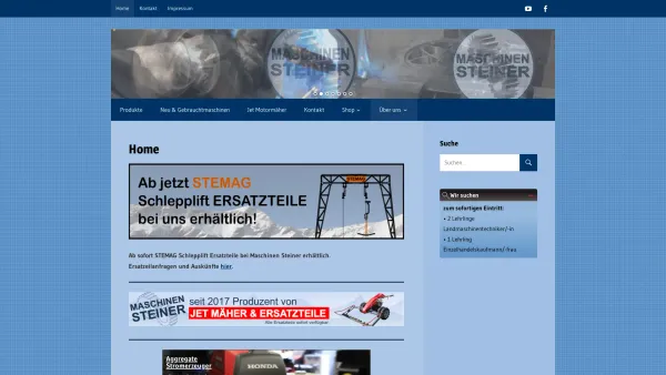 Website Screenshot: Maschinen Steiner GmbH - Maschinen Steiner GmbH – A-9833 Rangersdorf - Date: 2023-06-23 12:06:38