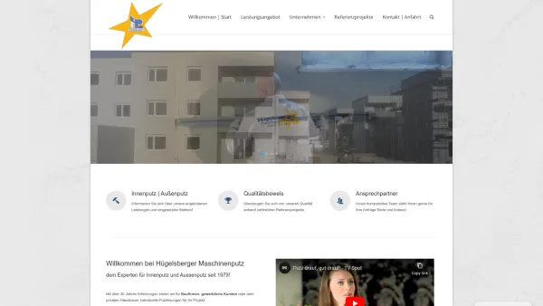 Website Screenshot: Hügelsberger-Maschinenputz GmbH Co bei Hügelsberger MASCHINENPUTZ . - Hügelsberger Maschinenputz | Willkommen - Date: 2023-06-23 12:06:38