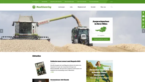 Website Screenshot: Maschinenring Österreich - Dienstleister für Agrar, Forst, Personal und mehr! | Maschinenring - Date: 2023-06-15 16:02:34