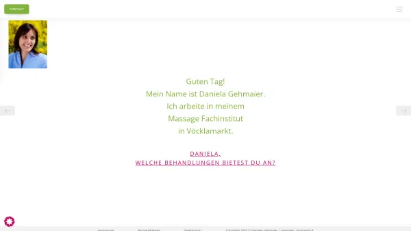 Website Screenshot: MASSAGE FACHINSTITUT Daniela Gehmaier - Erholsame Massagen bei Daniela Gehmaier im Massage-Fachinstitut Vöcklamarkt - Date: 2023-06-23 12:06:38