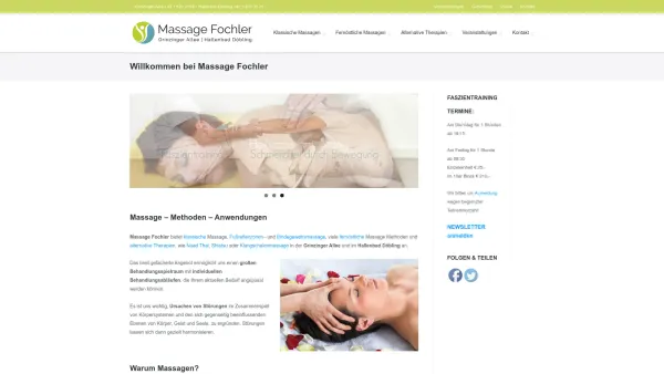 Website Screenshot: Massage-Fochler Fachinstitut für komplementäre Behandlung und Ausbildung - Massage Fochler - Date: 2023-06-23 12:06:38