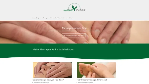 Website Screenshot: Mobile Hausmassagen in Graz Monika Strohmaier - Massageboutique Graz - Wohlfühlen mit Massage in Graz - Date: 2023-06-15 16:02:34