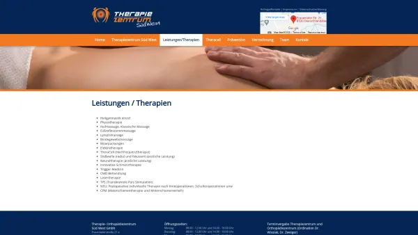 Website Screenshot: Jöbstl Günther - Leistungen/Therapien / Therapiezentrum-Südwest | 8530 Deutschlandsberg - Date: 2023-06-23 12:06:38
