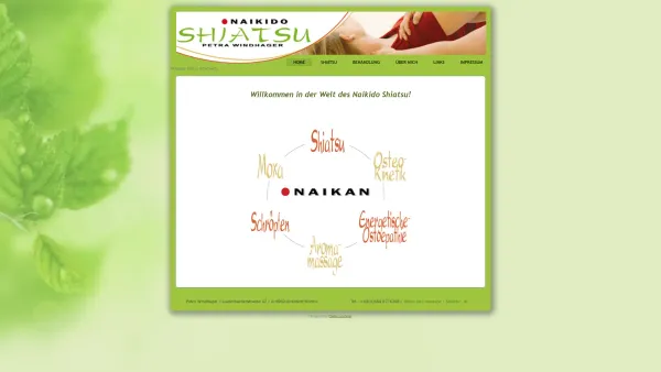 Website Screenshot: Petra Windhager Naikido SHIATSU - Home - Shiatsu Massage - Date: 2023-06-14 10:43:42