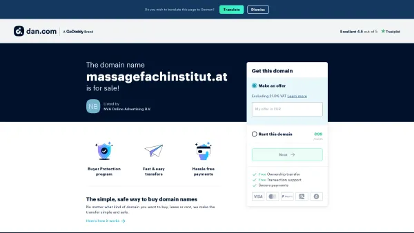 Website Screenshot: Massagefachinstitut Padourek - The domain name massagefachinstitut.at is available for rent - Date: 2023-06-23 12:06:41