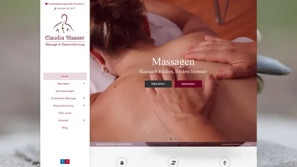 Website Screenshot: Wellness-Oase, Massagestudio Claudia - Massage Wörgl Kirchbichl - Massagestudio Claudia - Date: 2023-06-23 12:06:41