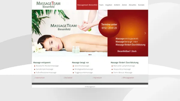 Website Screenshot: MassageTeam Biesenfeld - Massageteam Biesenfeld - Date: 2023-06-23 12:06:41