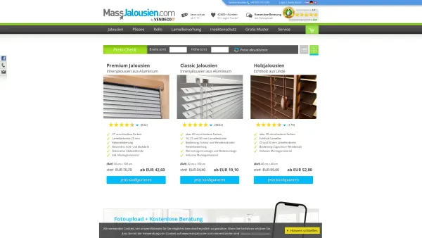 Website Screenshot: MassJalousien.com
Reinhard Wagner - Jalousien nach Maß kaufen | Innenjalousie von Massjalousien.com - Date: 2023-06-15 16:02:34
