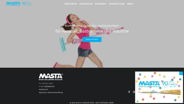 Website Screenshot: MASTA Produktions und VertriebsGmbH. - MASTA – Eine saubere Sache - Date: 2023-06-15 16:02:34