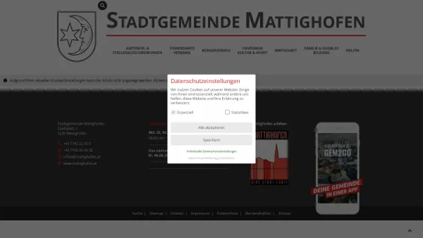 Website Screenshot: Stadtgemeinde Mattighofen - Stadt Mattighofen - Startseite - Date: 2023-06-14 10:38:21