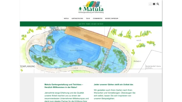Website Screenshot: Gartengestaltung DI Günther Matula - Matula - Gartengestaltungen, Gartenplanung, Schwimmteiche, OÖ, Eferding, Wilhering - Date: 2023-06-23 12:06:41