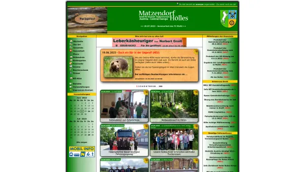 Website Screenshot: Gemeindeamt Matzendorf-Hölles Online! - Matzendorf-Hölles - Ein Platz zum L(i)eben!! - Date: 2023-06-23 12:06:44