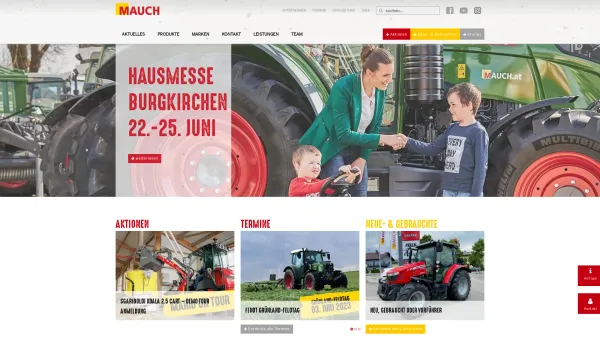 Website Screenshot: Mauch GesmbH & Co.KG - Mauch: Ihr Spezialist für Land- & Baumaschinen in Österreich - Date: 2023-06-15 16:02:34