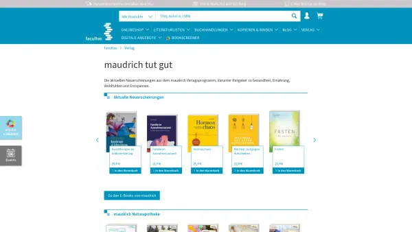 Website Screenshot: Wilhelm Maudrich KG Universitätsbuchhandlung und Verlag für medizinische Wissenschaften - maudrich tut gut - Date: 2023-06-14 10:37:58