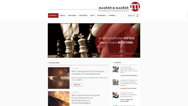 Website Screenshot: Mag. Dr. Gerhard Maurer Wirtschaftsprüfung und Steuerberatung GesmbH - MAURER & MAURER - Date: 2023-06-14 10:43:44