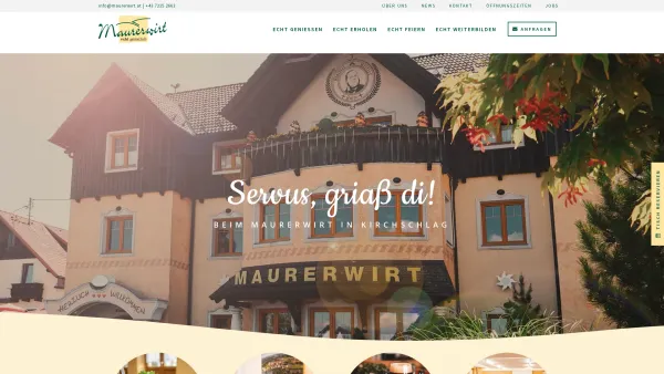 Website Screenshot: Der G'sunde Maurerwirt - Maurerwirt – Gasthaus & Seminarhotel im Mühlviertel - Date: 2023-06-23 12:06:44