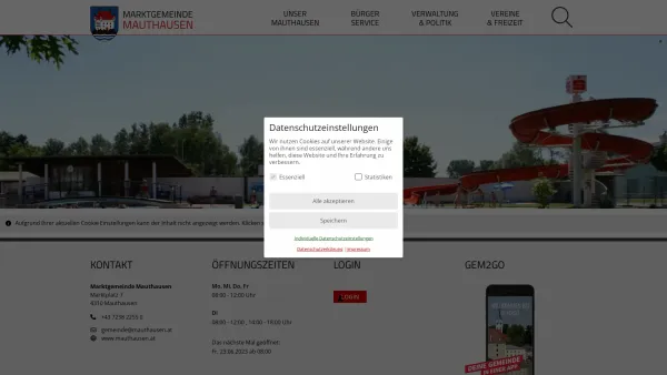 Website Screenshot: Das ist die offizielle Website der Marktgemeinde Mauthausen. - Mauthausen, OÖ - Startseite - Date: 2023-06-23 12:06:44