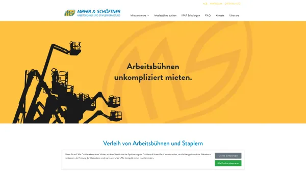 Website Screenshot: Mayer & Schöftner GesmbH - Arbeitsbühnen & Staplervermietung - Ihr Ansprechpartner - Date: 2023-06-15 16:02:34