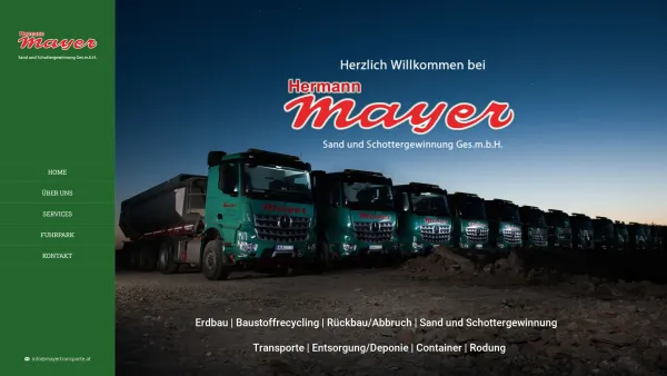 Website Screenshot: Das Unternehmen Hermann Mayertransporte GmbH ist der richtige Partner für Abbruch Erdarbeiten Transporte Containerdienst Sand und - Mayertransporte – Hermann Mayer Transporte - Date: 2023-06-23 12:06:44