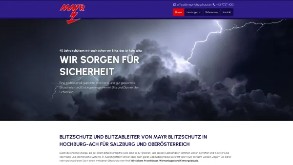 Website Screenshot: Mayr Blitzschutz und Erdungsanlagen GmbH. - Blitzschutz in Salzburg und OÖ - Mayr Blitzschutz - Date: 2023-06-23 12:06:44
