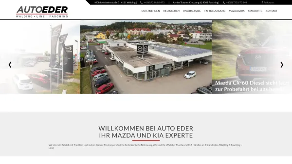 Website Screenshot: Autohaus Eder - Auto Eder – KIA & MAZDA Händler | Gebrauchtwagen aller Marken - Date: 2023-06-23 12:06:47