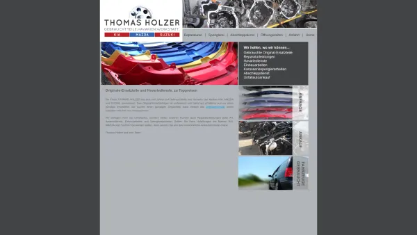 Website Screenshot: Mazda und Suzuki Gebrauchtteile und Havarien Thomas Holzer - Gebrauchtteile Kia Mazda Suzuki - Kia, Mazda und Suzuki Gebrauchtteile - Date: 2023-06-14 10:38:15