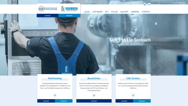 Website Screenshot: Maschinenbau Koller Ges.m.b.H. - Home - BVT - Koller - Date: 2023-06-14 10:37:24
