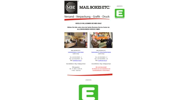 Website Screenshot: Mail Boxes Etc.
Allcom Business Service GmbH - Mail Boxes Etc. - Graz - Date: 2023-06-14 10:43:44