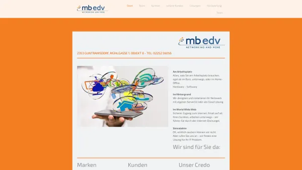 Website Screenshot: mb edv - Ing. Martin Beofsich - 2353 Guntramsdorf, Mühlgasse 1, OBJEKT 8 - Tel: 02252 56056 - mb edv - Networking and More - Date: 2023-06-23 12:06:47